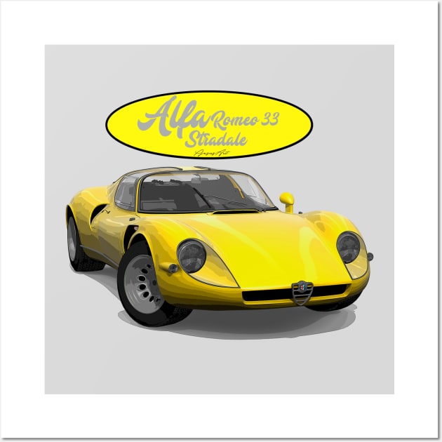 Alfa Romeo 33 stradale Yellow Wall Art by PjesusArt